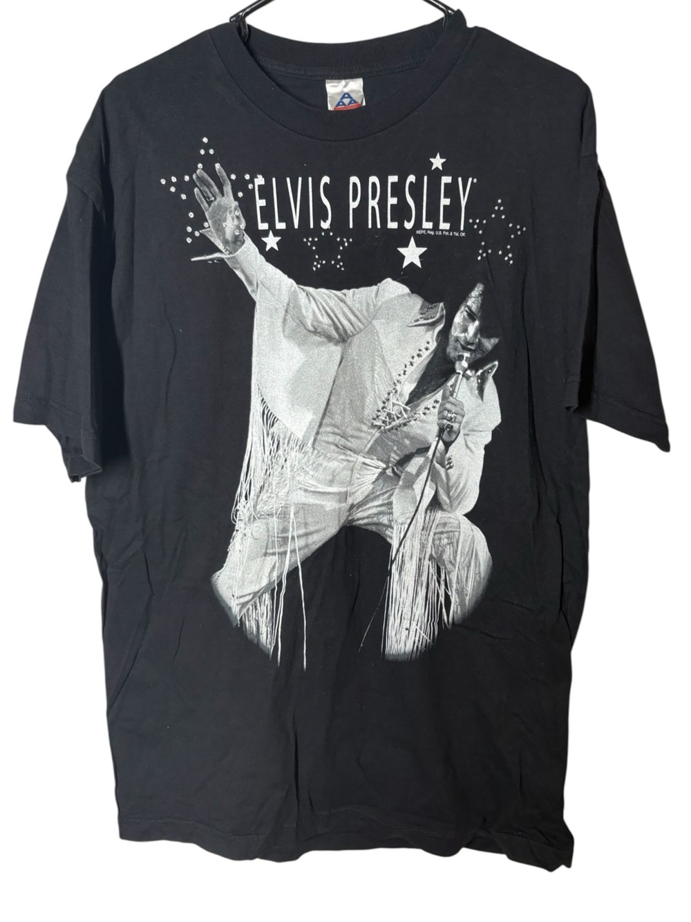 {VTG} Elvis Presley Black Graphic Tee - Classic Rock Band Shirt L